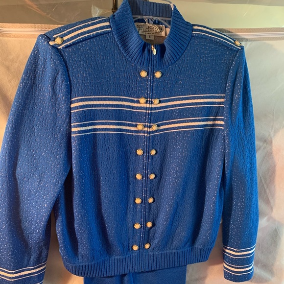 St John by Marie Gray 2pc cobalt Blue Suit Size 6 - Picture 3 of 8